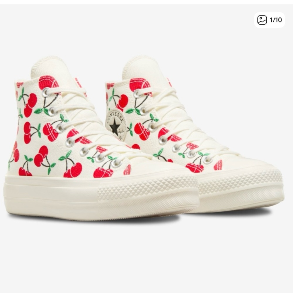 Converse Chuck Taylor All Star Lift Hi Cherry Pattern High-Tops🍒